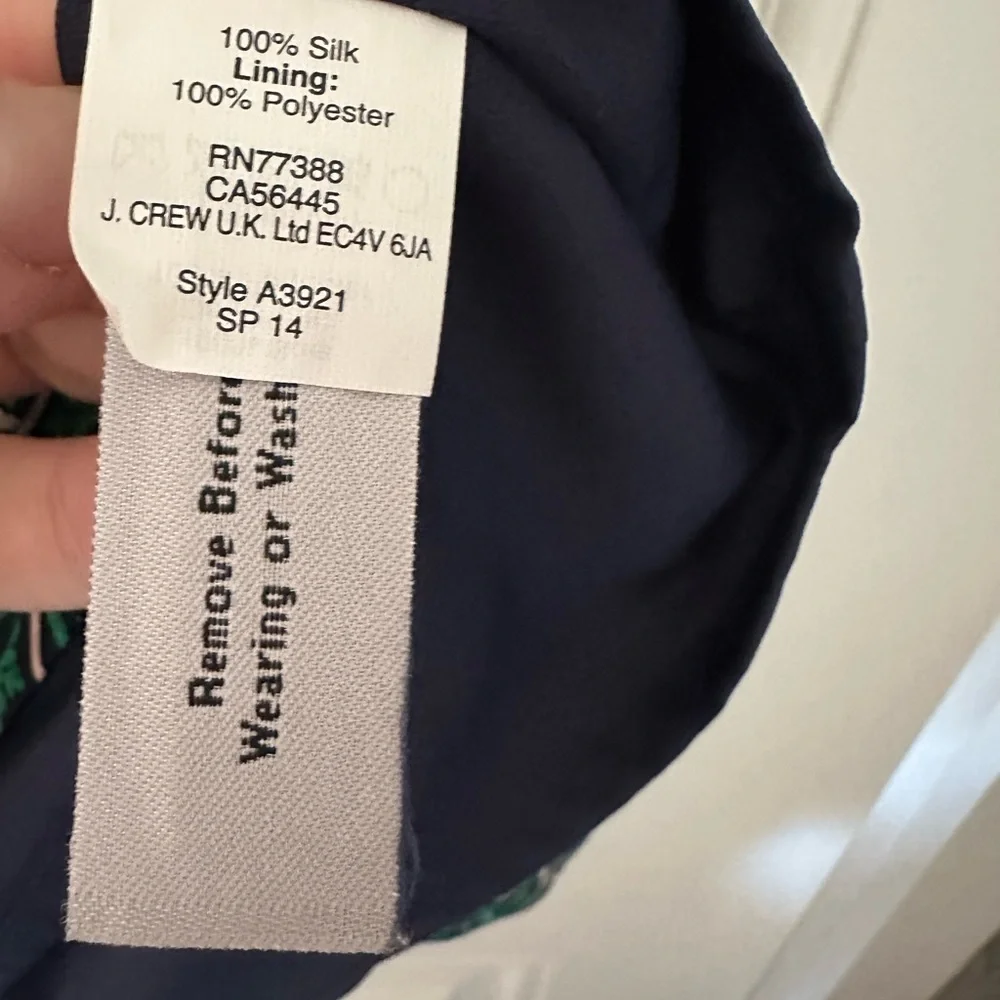 J. Crew 100% silk shift open back mini dress size 6